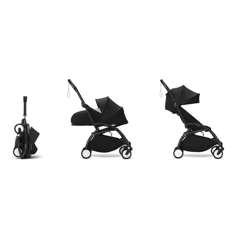 Poussette Stokke® YOYO³ de la naissance à 3 ans - cadre noir/noir