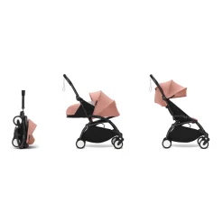 Poussette Stokke® YOYO³ de la naissance à 3 ans - cadre noir/ginger