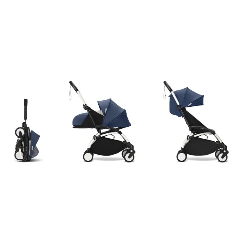 Poussette Stokke® YOYO³ de la naissance à 3 ans - cadre blanc/bleu Air France
