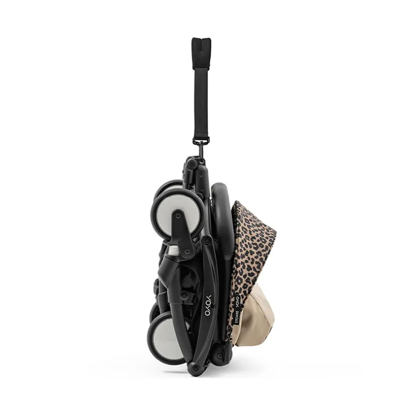 Poussette Stokke® YOYO³ à partir de 6 mois - cadre noir/léopard