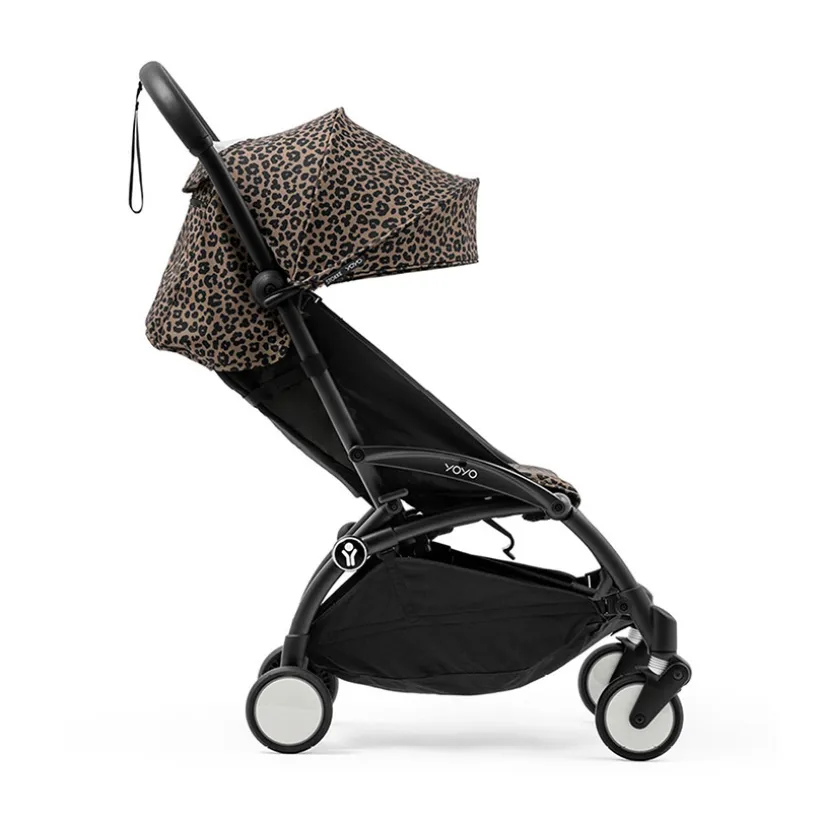 Poussette Stokke® YOYO³ à partir de 6 mois - cadre noir/léopard