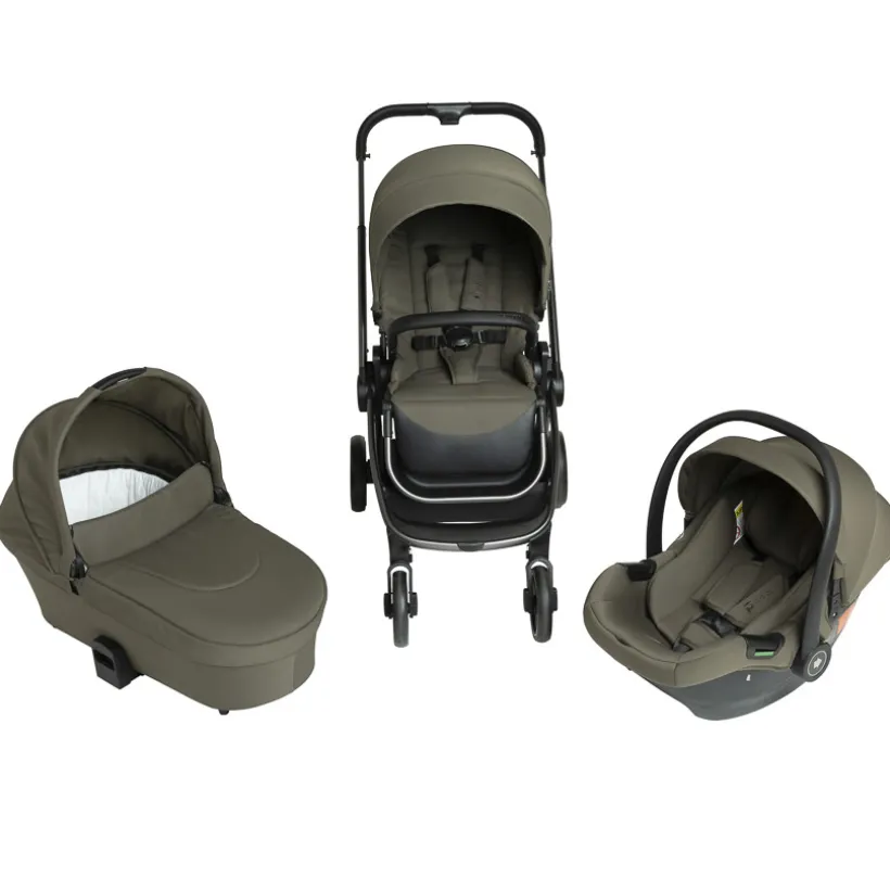 Poussette trio Alba avec nacelle vert olive