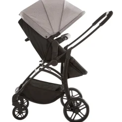 Poussette trio combinée avec siège-auto et couffin gris chiné/noir