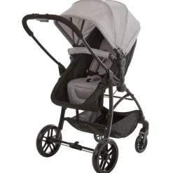 Poussette trio combinée avec siège-auto et couffin gris chiné/noir