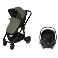 Poussette trio combiné Sienna + siège-auto i-Prim kaki/noir