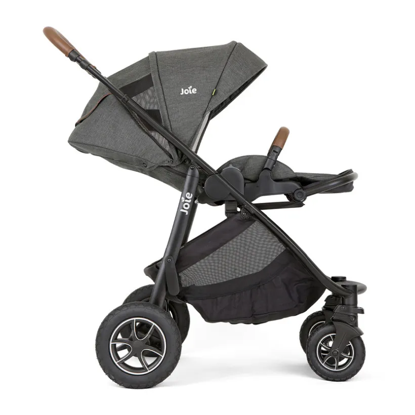Poussette trio Versatrax + nacelle Ramble XL + coque i-Snug 2 shell gray