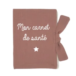 Protège carnet de santé "Mon carnet de santé" - Vieux rose