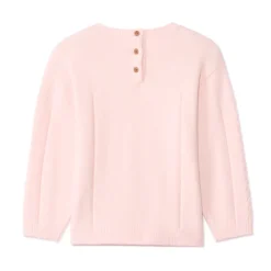 Pull ajouré avec fleurs brodées pour bébé fille