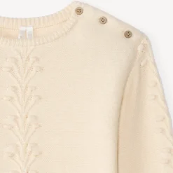 Pull bébé fille en tricot relief fantaisie