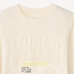 Pull bi-matière avec motif en relief pour garçon