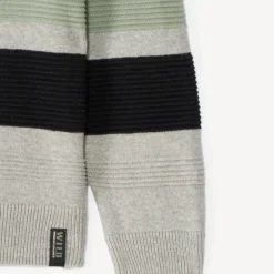 Pull à col châle en tricot rayé pour garçon