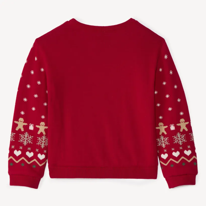 Pull de Noël en tricot doublé sherpa pour fille