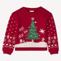Pull de Noël en tricot doublé sherpa pour fille