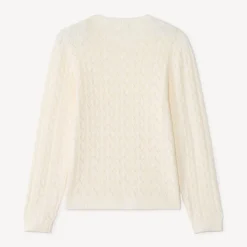 Pull en tricot ajouré uni pour fille