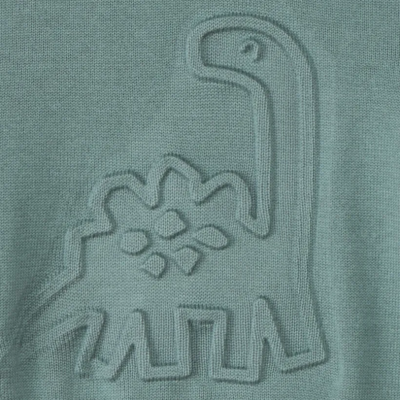 Pull en tricot doublé motif dino en relief pour bébé garçon