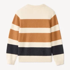 Pull en tricot fantaisie rayé avec patch pour garçon