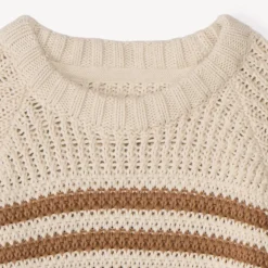 Pull en tricot fantaisie rayé pour garçon