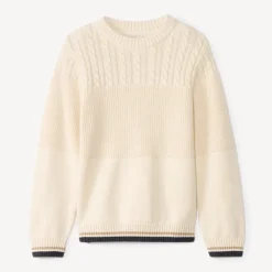 Pull en tricot fantaisie uni pour garçon