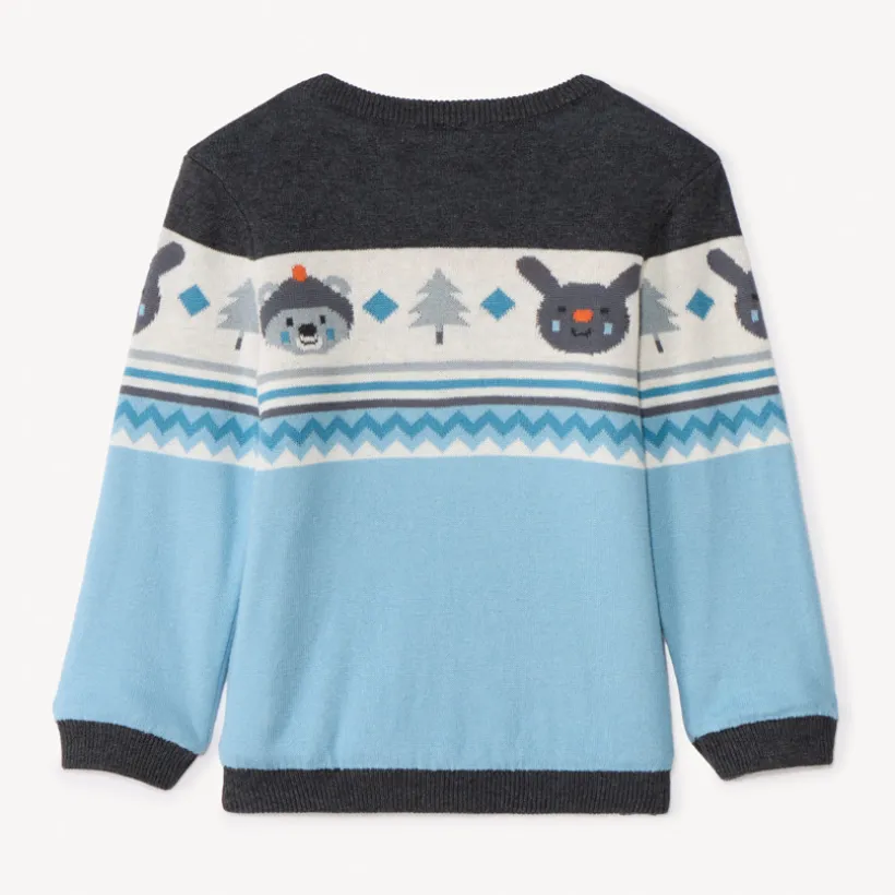 Pull en tricot jacquard doublé velours pour bébé garçon