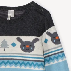 Pull en tricot jacquard doublé velours pour bébé garçon