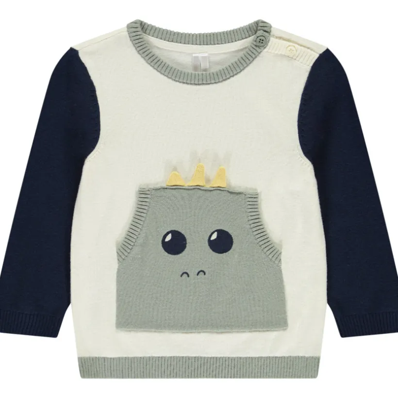 Pull en tricot ludique effet color block pour bébé garçon