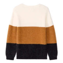 Pull en tricot oversize effet color block pour fille
