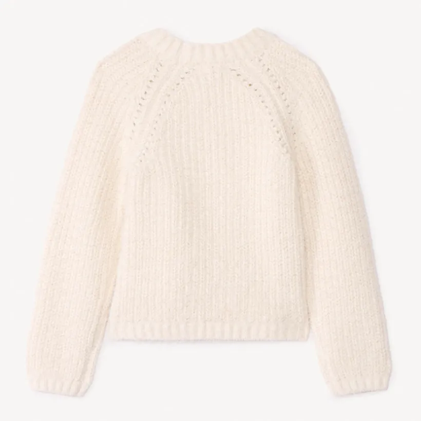Pull en tricot perlé scintillant et brodé pour fille