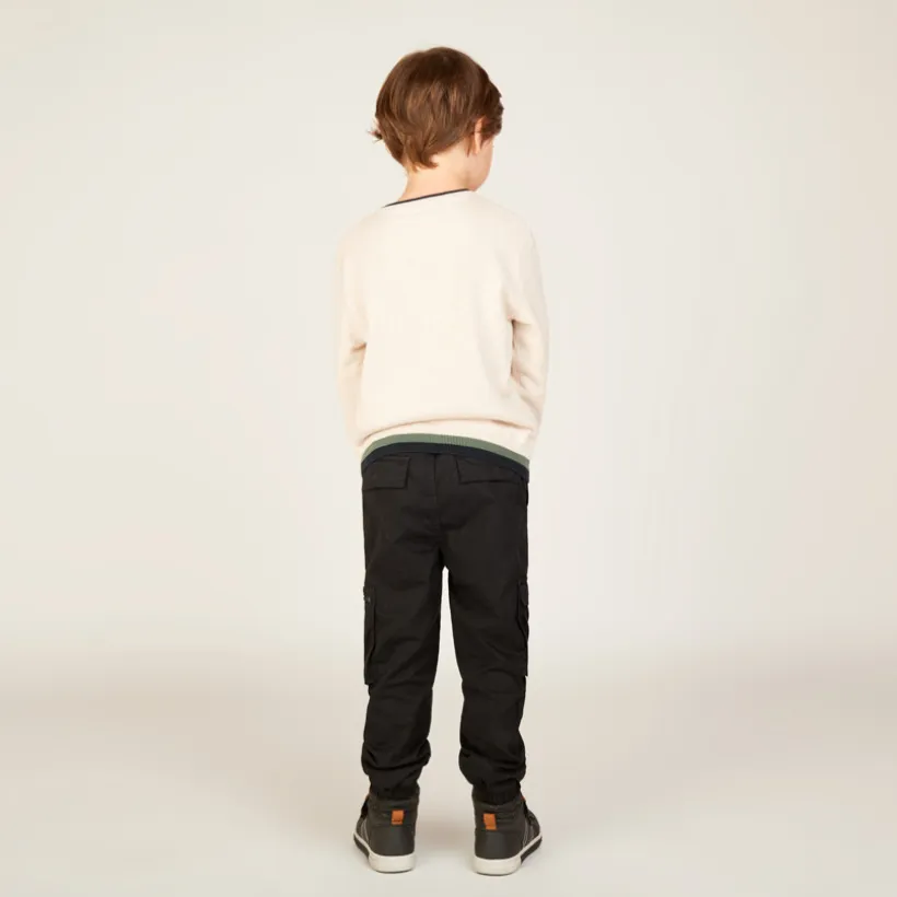 Pull en tricot printé doublé velours pour garçon