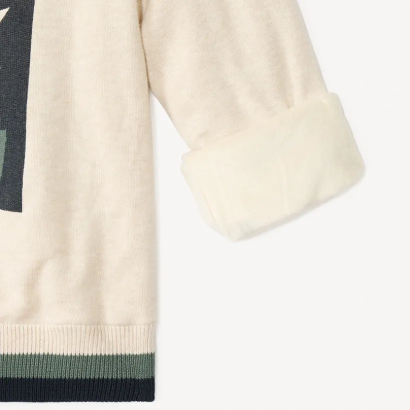 Pull en tricot printé doublé velours pour garçon