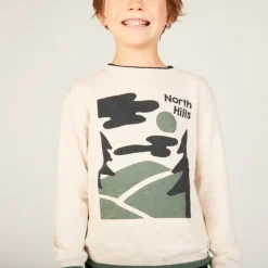 Pull en tricot printé doublé velours pour garçon