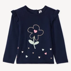 Pull en tricot print fleur pour bébé fille