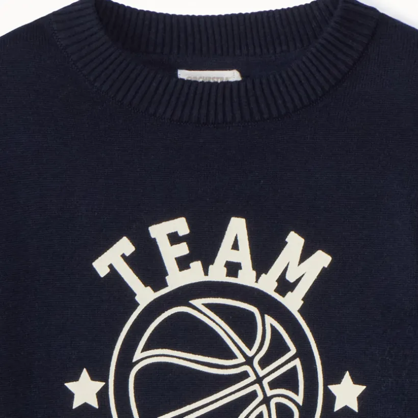 Pull en tricot printé pour garçon