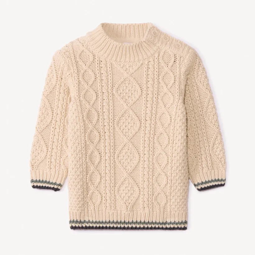 Pull en tricot torsadé et col montant pour bébé garçon