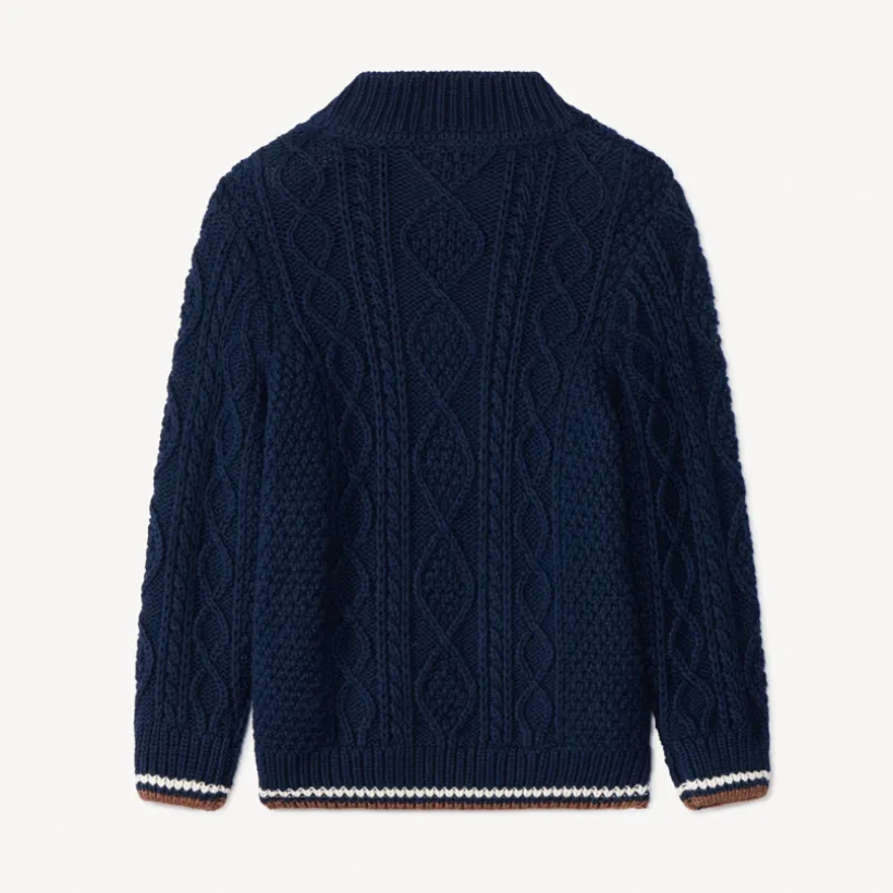 Pull en tricot torsadé et col montant pour bébé garçon