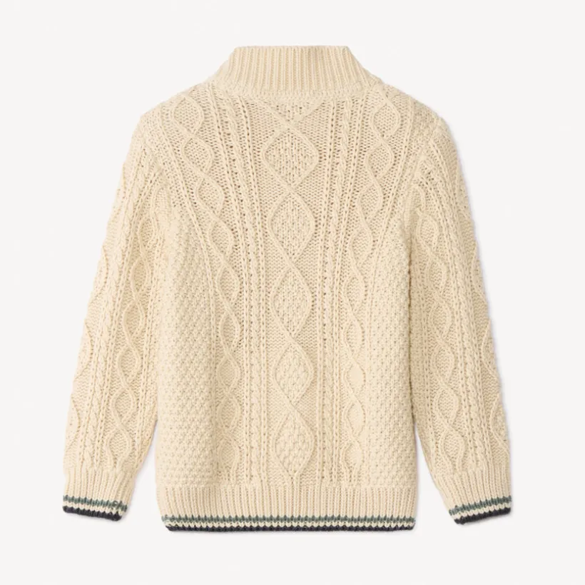 Pull en tricot torsadé et col montant pour bébé garçon