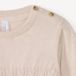 Pull en tricot torsadé uni pour bébé garçon