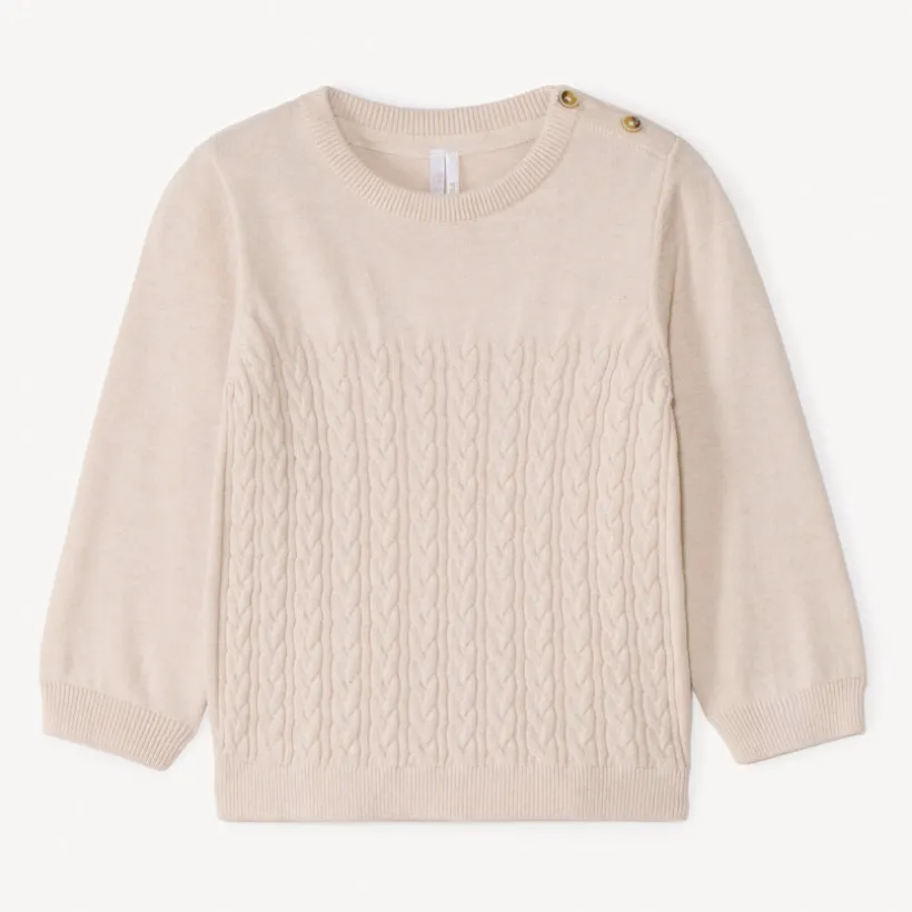 Pull en tricot torsadé uni pour bébé garçon