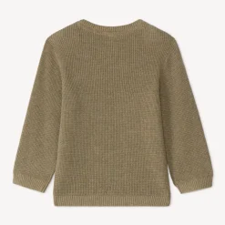 Pull en tricot uni brodé cactus pour bébé garçon
