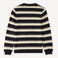 Pull garçon col polo style marinière