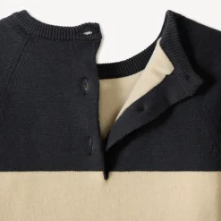 Pull ludique chien en tricot tricolore pour bébé garçon