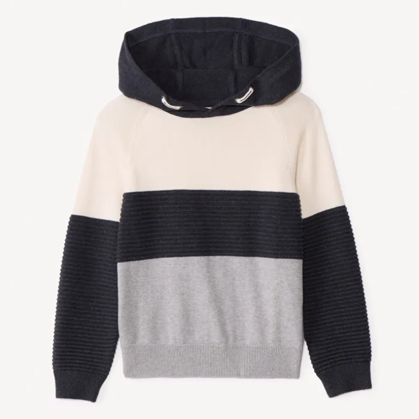 Pull manches longues à capuche effet colorblock pour garçon