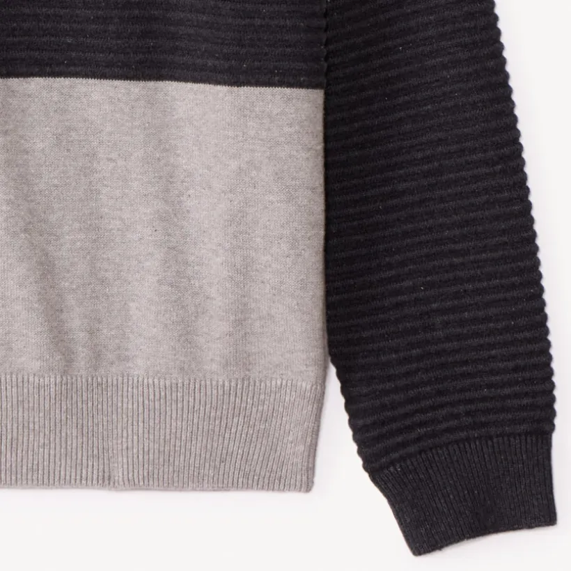Pull manches longues à capuche effet colorblock pour garçon