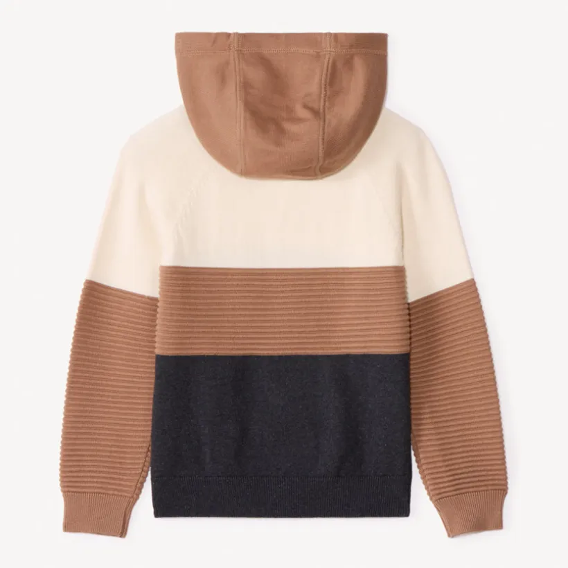 Pull manches longues à capuche effet colorblock pour garçon