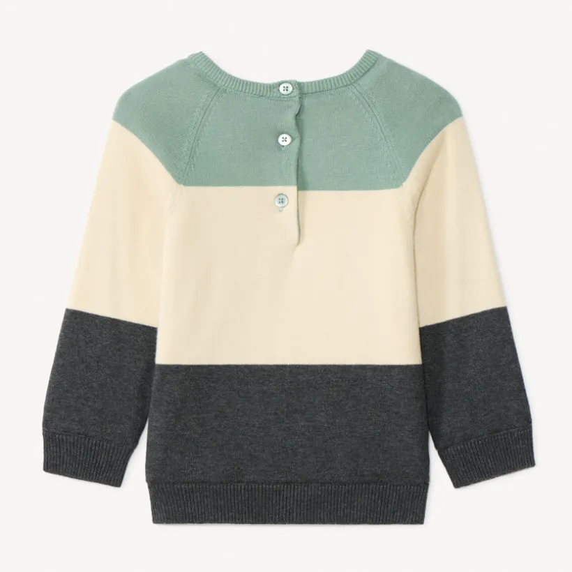 Pull manches longues en tricot ludique doublé en velours pour bébé garçon