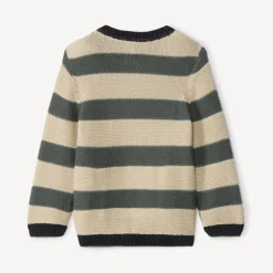 Pull manches longues en tricot à rayures pour bébé garçon