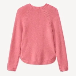 Pull manches longues en tricot torsades et lurex pailleté pour fille