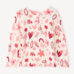 Pull manches longues pelucheux imprimé arty pour bébé fille