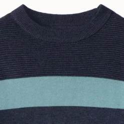 Pull manches longues rayé en tricot pour garçon