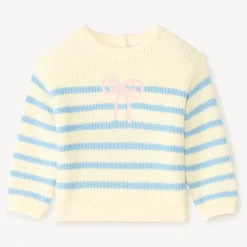 Pull marinière en tricot pour bébé fille