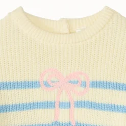 Pull marinière en tricot pour bébé fille
